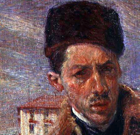 Umberto Boccioni: Ausschnitt aus Selbstbildnis.