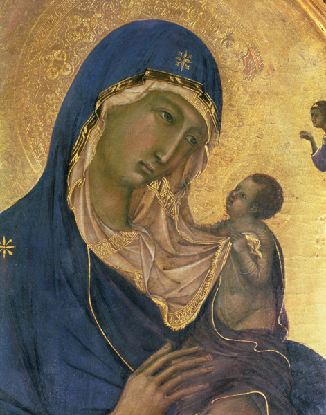 Madonna and Child with SS. Dominic and Aurea, detail of the Madonna and Child, c.1315 (detail of 289 von Duccio di Buoninsegna