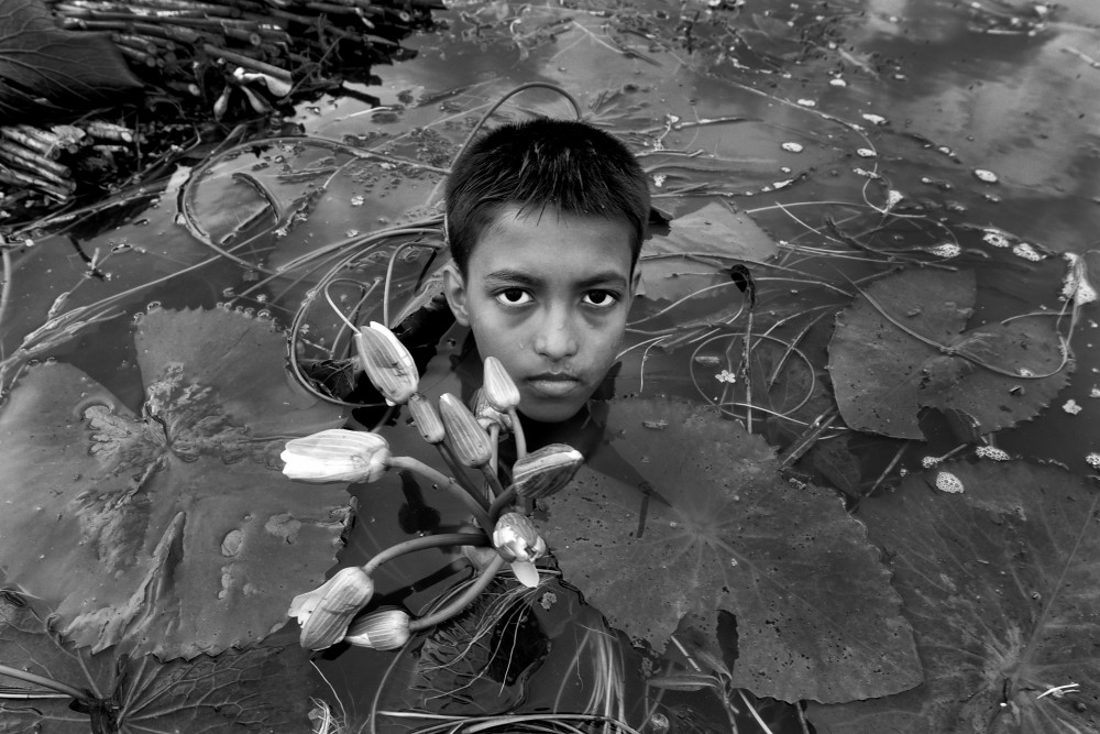 Child with waterlily von Abhraneel Chakraborty