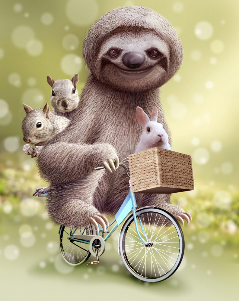 SLOTH GO RIDING von Adam Lawless