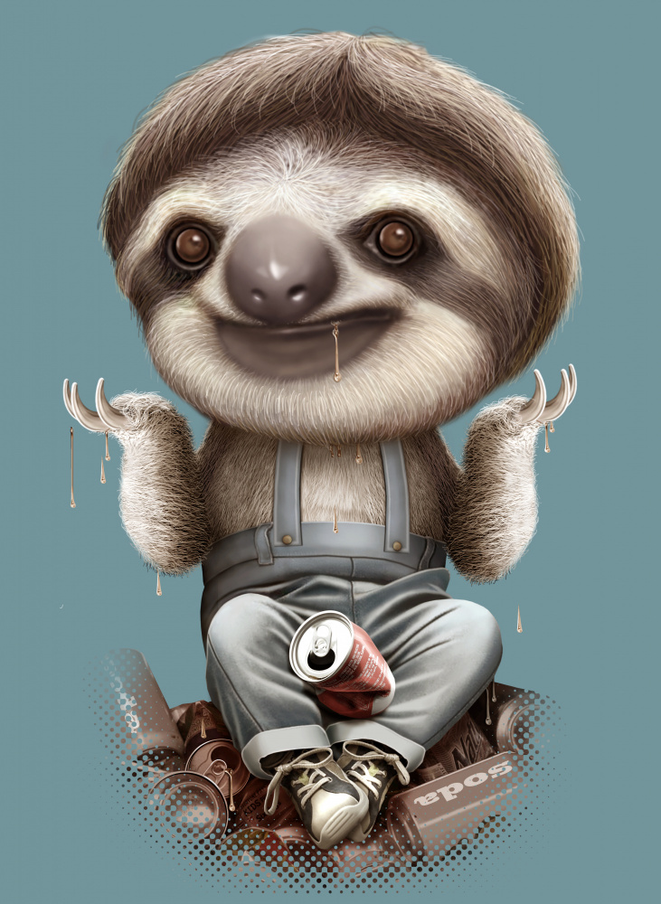 SLOTH DONT CARE von Adam Lawless