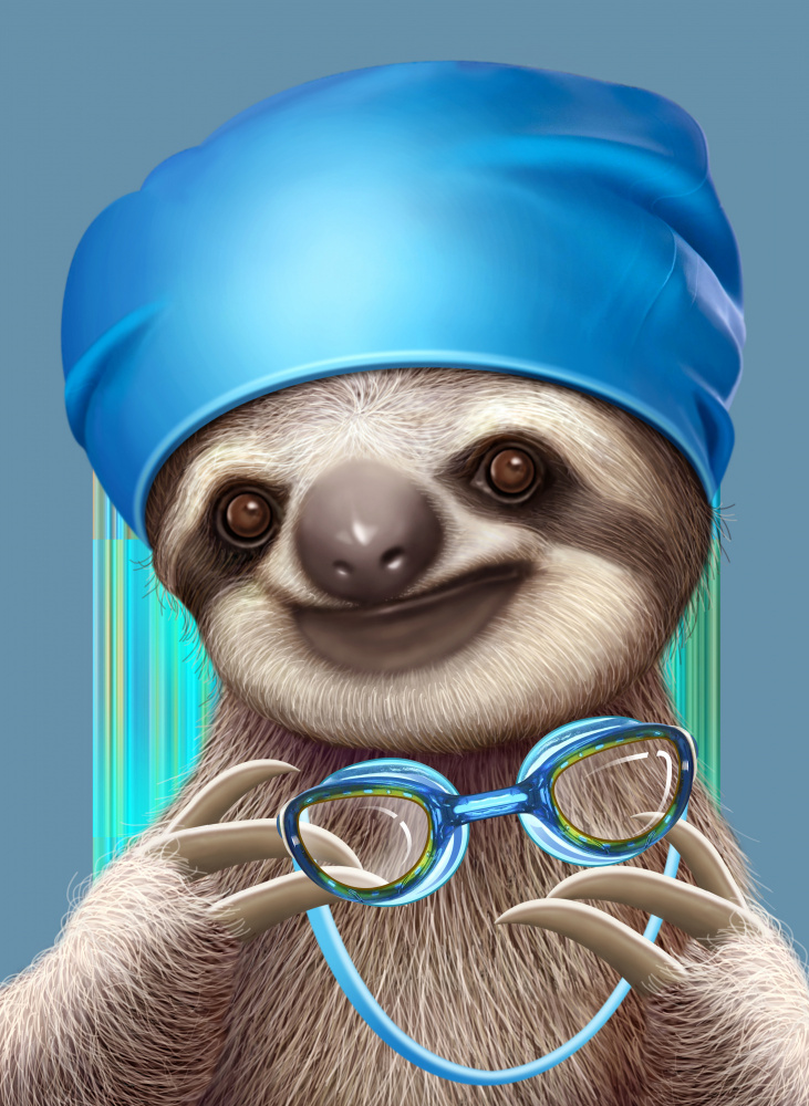 SLOTH WITH GOGGLES von Adam Lawless