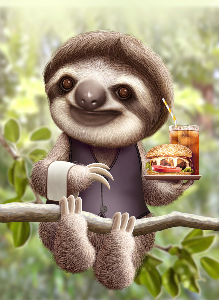 SLOTH ONTREE DELIVERY von Adam Lawless