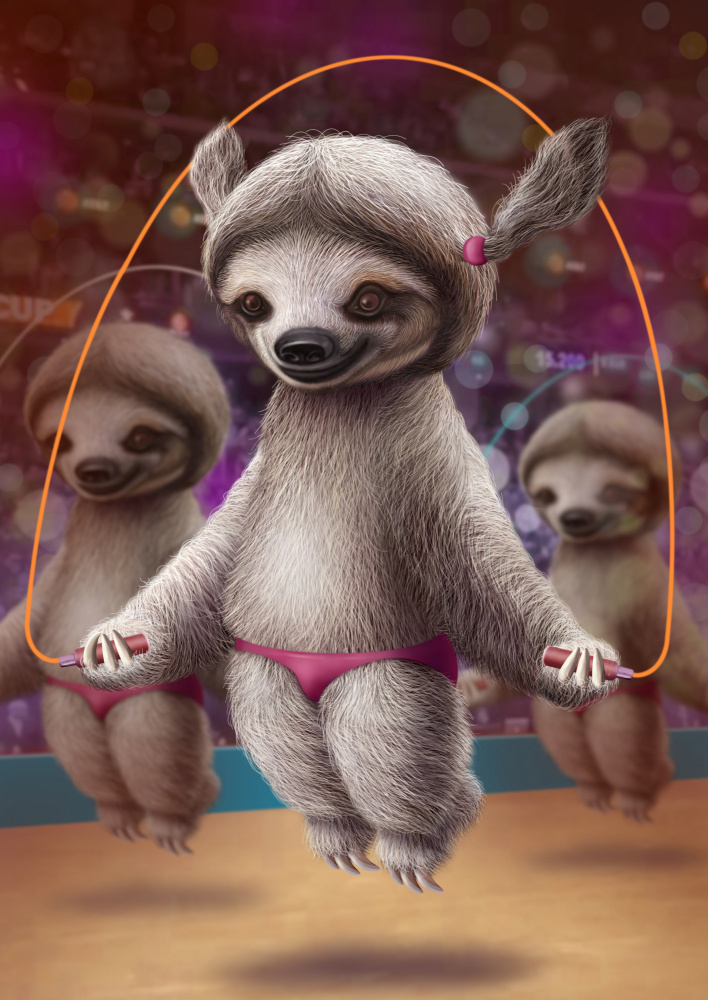 SLOTHS SKIPPING von Adam Lawless