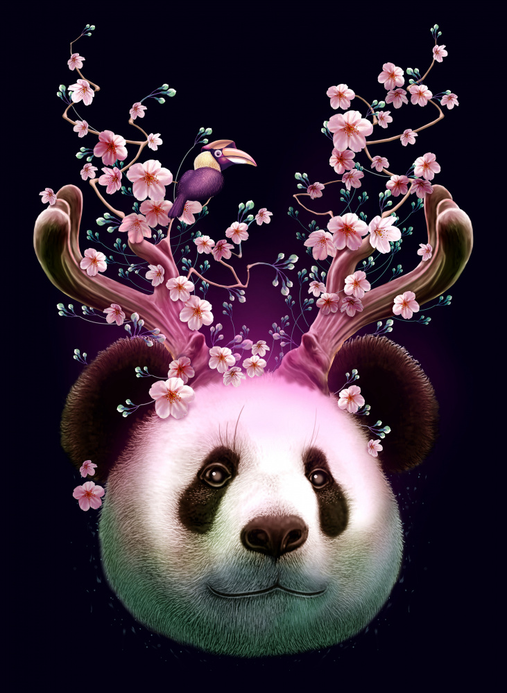 panda horns up von Adam Lawless