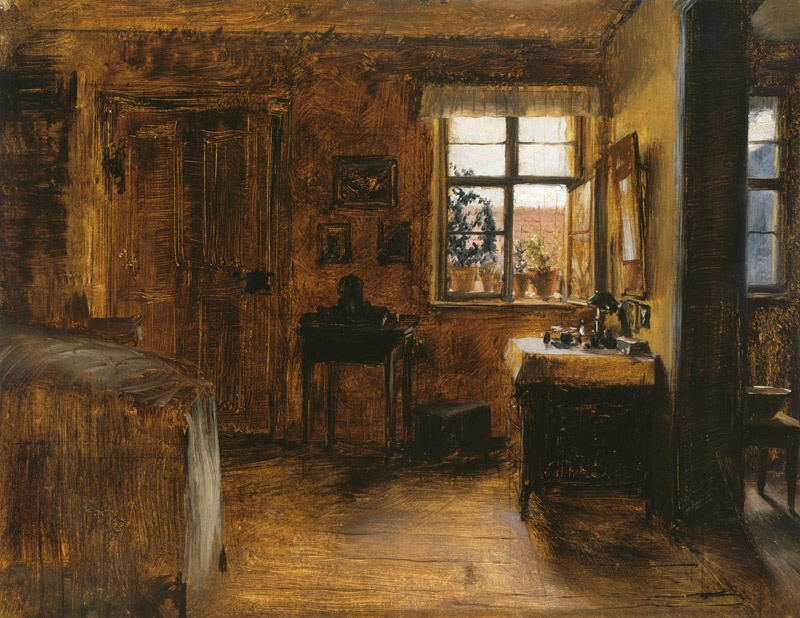 Wohnstube eines Büchertrödlers von Adolph Friedrich Erdmann von Menzel