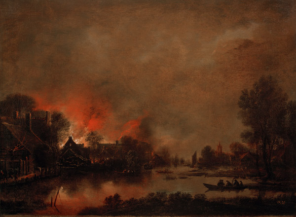 Village on Fire von Aert van der d.Ä Neer