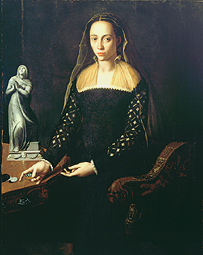 Bildnis einer Edeldame in Schwarz von Agnolo Bronzino