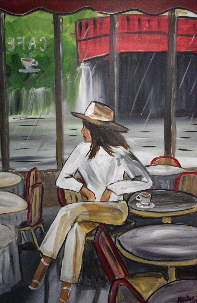 Waiting At the Cafe 3 von Aisha Haider