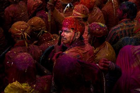 A Young Man at the Samaj During Holi