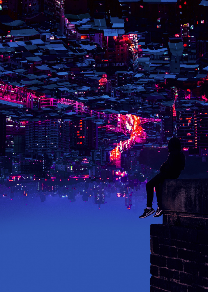 Upside Down City Cyberpunk von Al Barizi