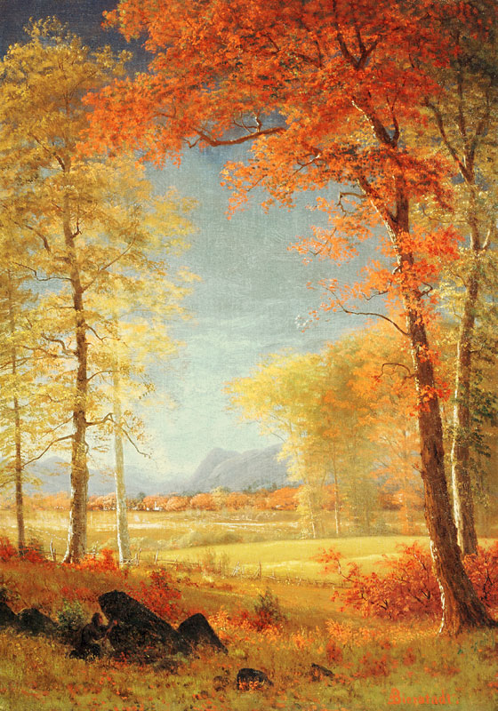 Herbst in Oneida County, New York. von Albert Bierstadt