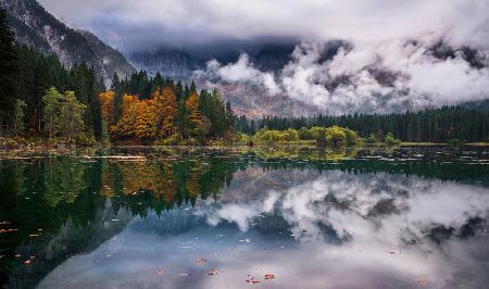 Autumn mood at Fusine lake