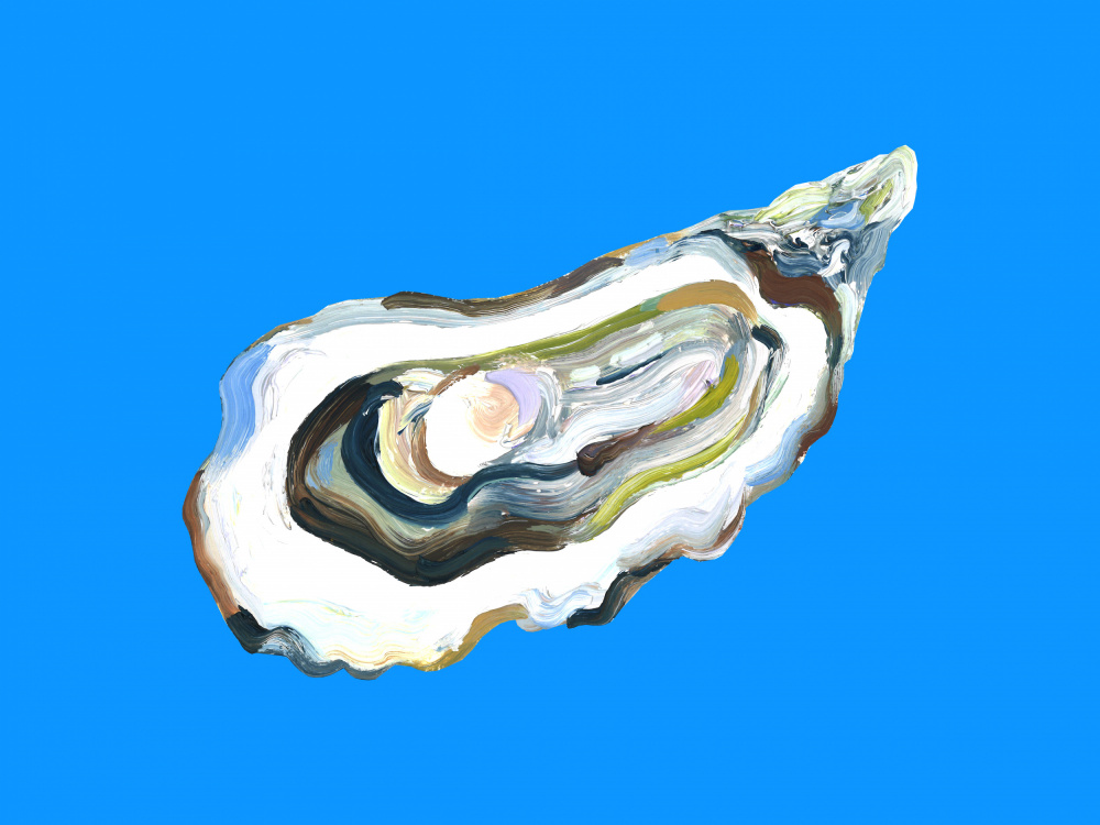 Oyster By the Sea Blue von Alice Straker