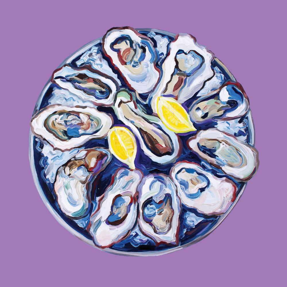 Oysters On a Plate Purple von Alice Straker