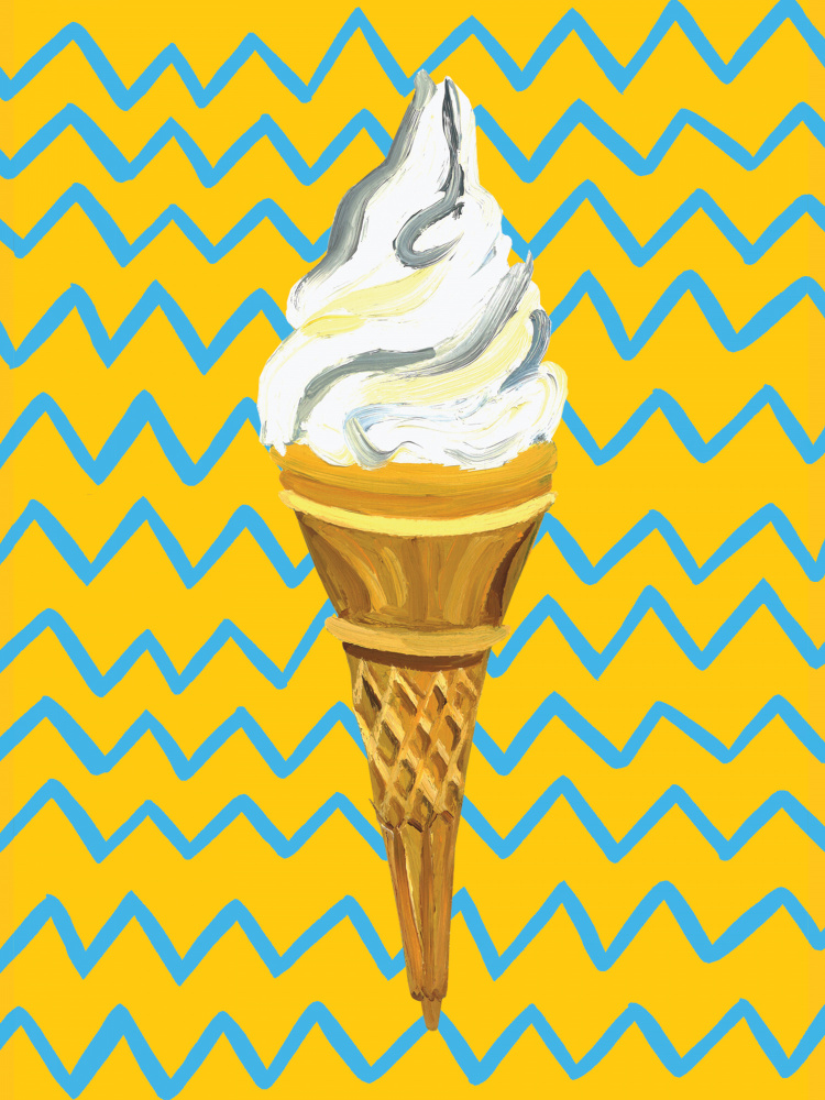 Ice Cream Yellow Zigzag von Alice Straker