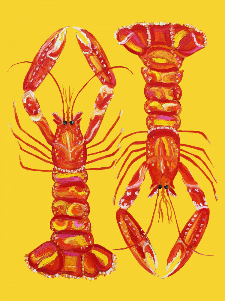 Langoustines On Yellow von Alice Straker