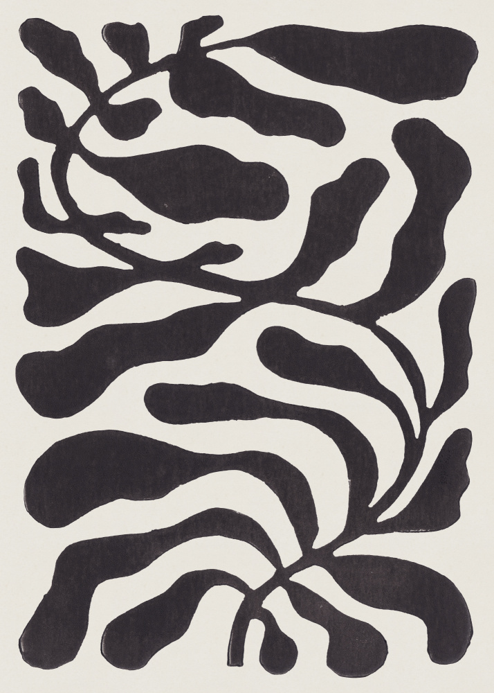 One Hundred-Leaved Plant #21 / Lino Print von Alisa Galitsyna