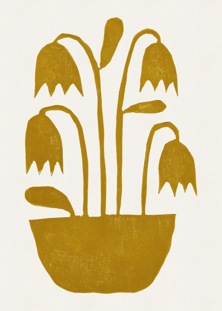 Linocut Tulips #1 von Alisa Galitsyna