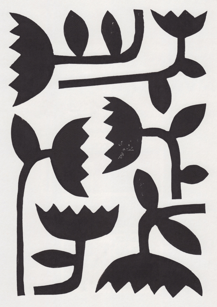 Linocut Tulips #3 von Alisa Galitsyna