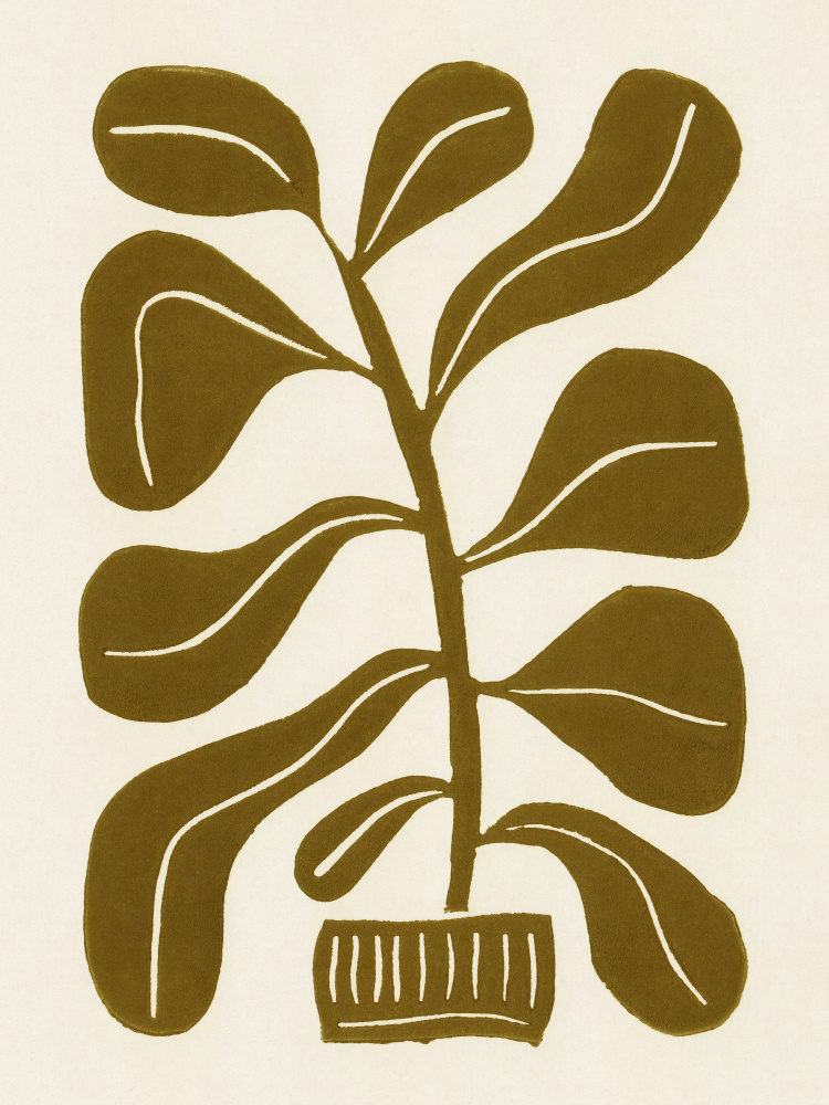 Linocut Houseplant #2 von Alisa Galitsyna