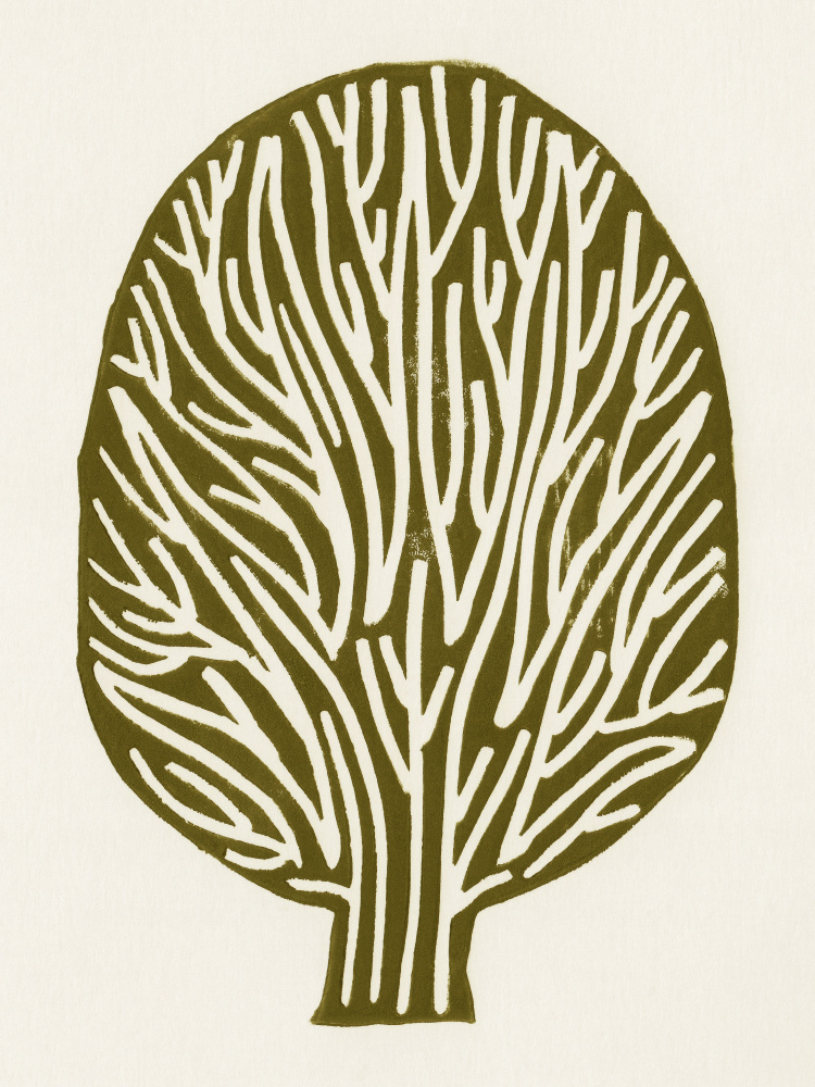 Linocut Tree von Alisa Galitsyna