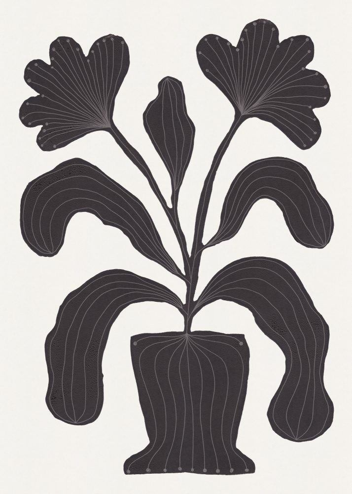 Linocut Flowers #2 von Alisa Galitsyna