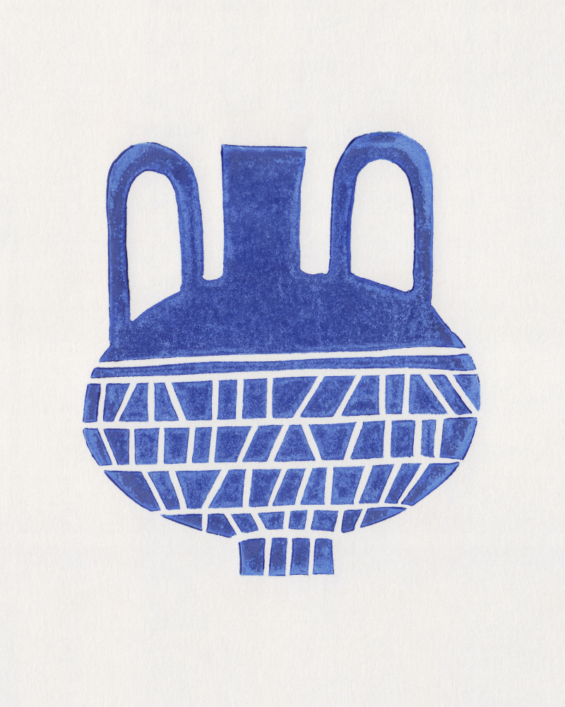 Linocut Vase #6 von Alisa Galitsyna