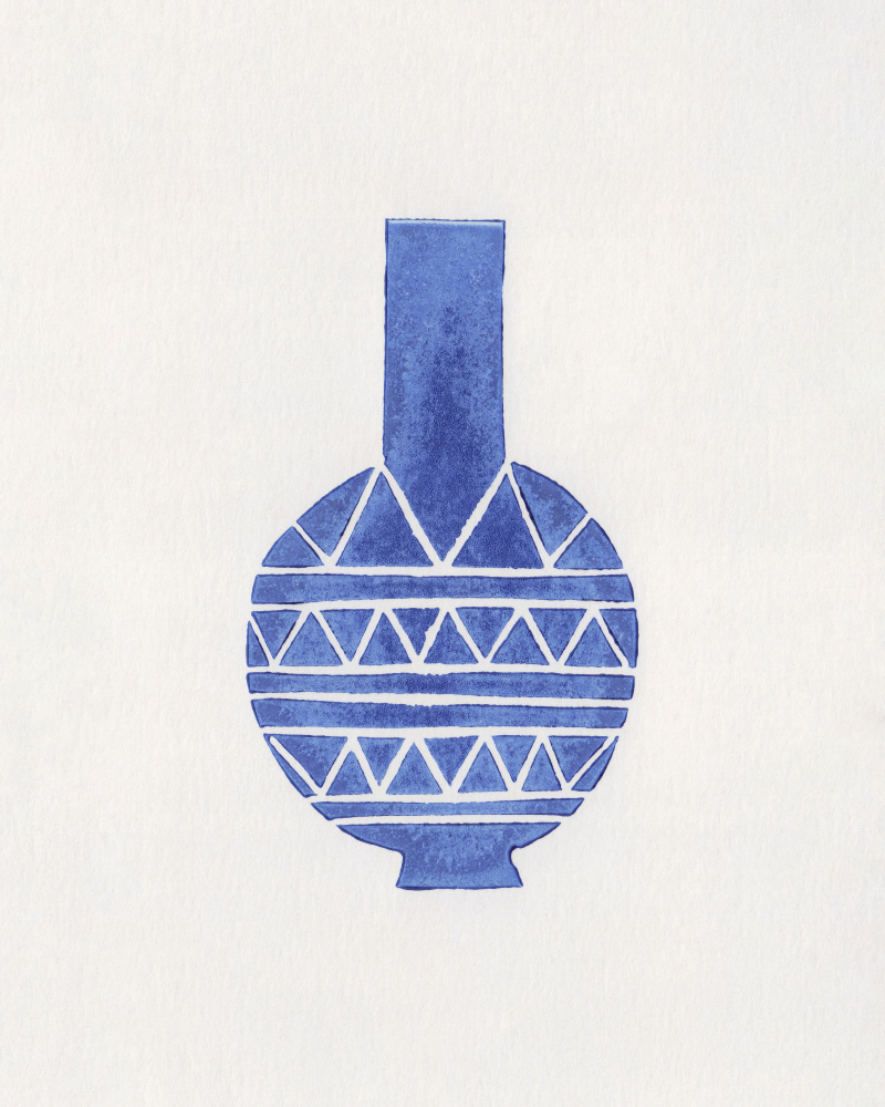 Linocut Vase #8 von Alisa Galitsyna