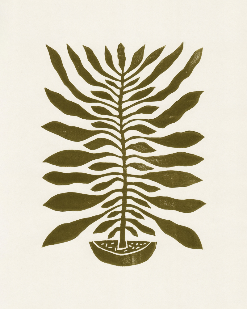 ne Hundred-Leaved Plant #22 / Lino Print von Alisa Galitsyna