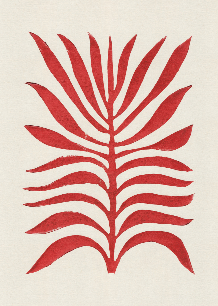 Red Branch / Lino Print von Alisa Galitsyna