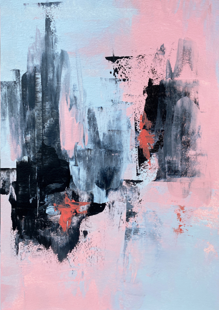 Pink and Grey Abstract 3 von Alyson Storms