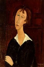 Junge Frau mit weissem Kragen von Amedeo Modigliani