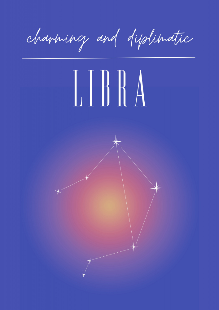 Libra Zodiac Print Art von Amélie