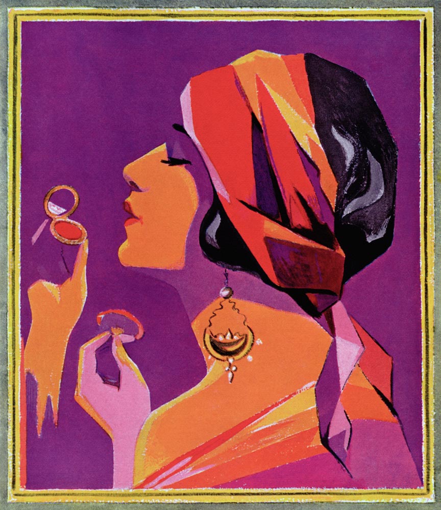 Flapper in a Scarf Applying Makeup von American School, (20th century)