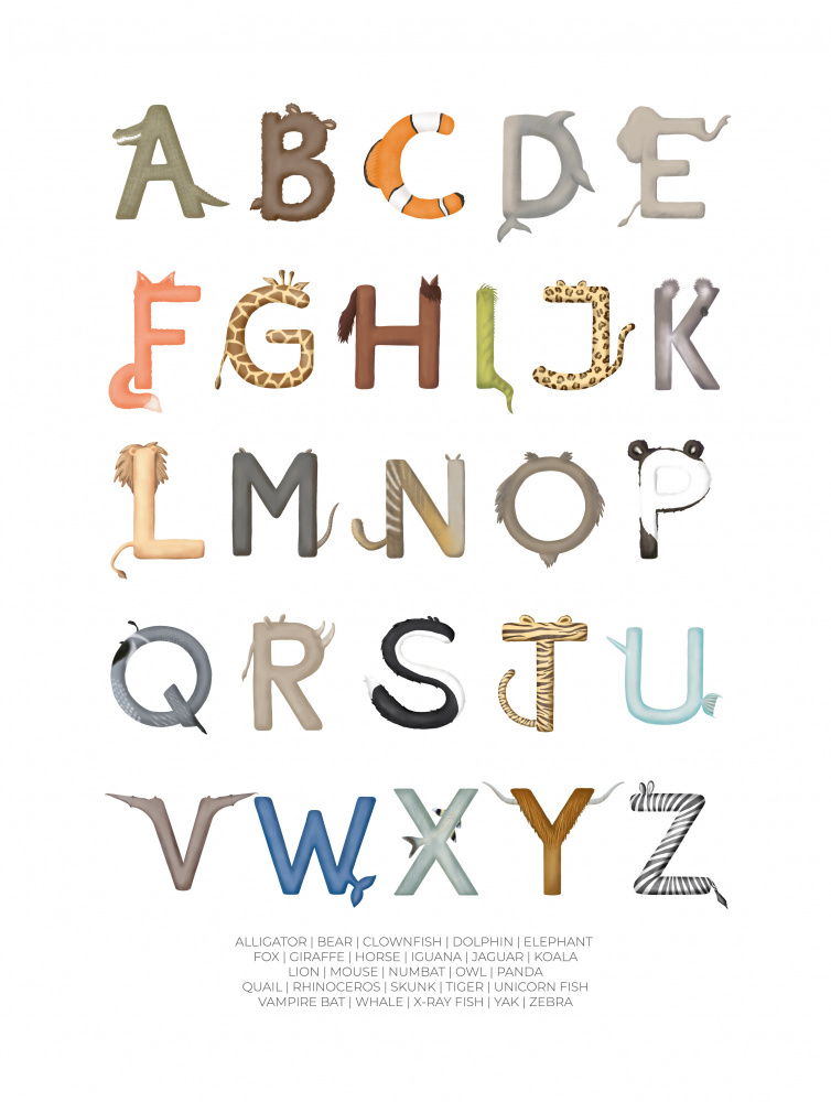 Animal Letters ABC von Aminah Eleonora