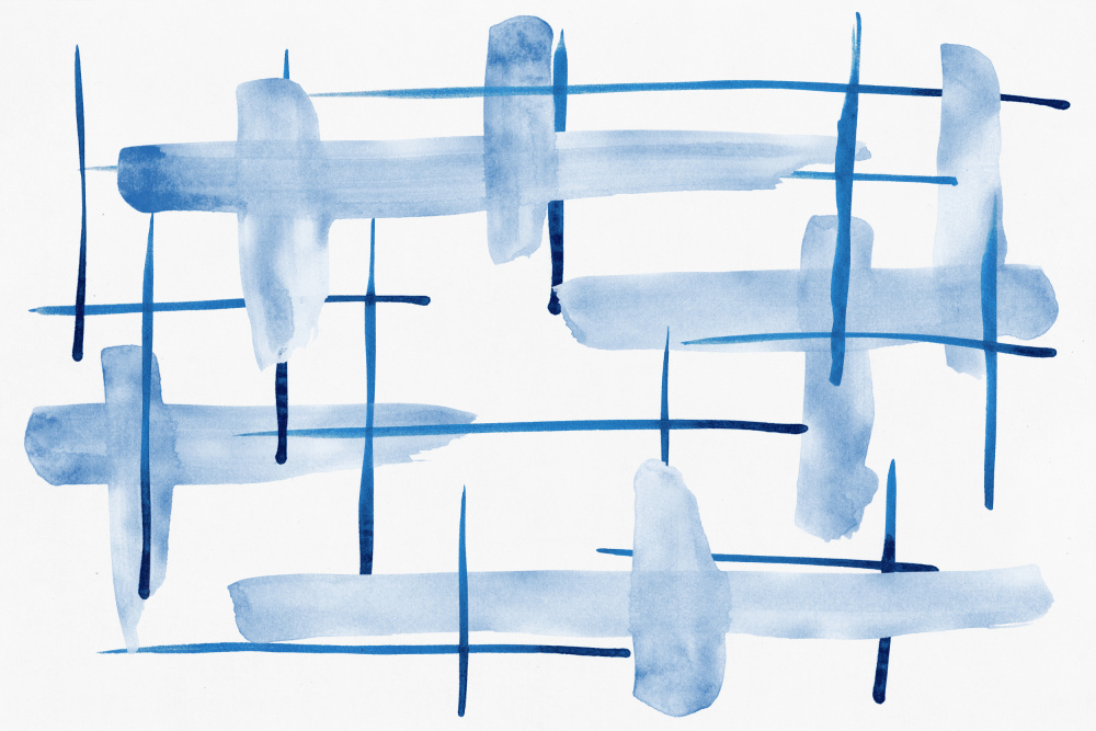 Abstract Lines Blue and White 05 von amini54