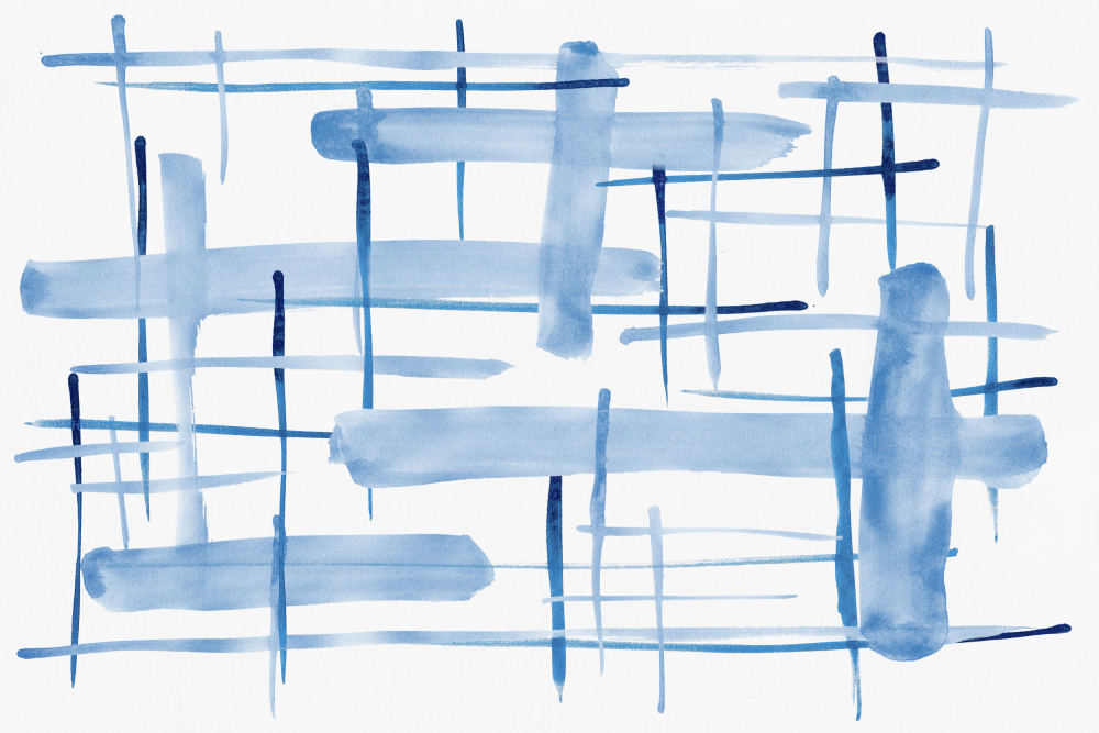 Abstract Lines Blue and White 06 von amini54