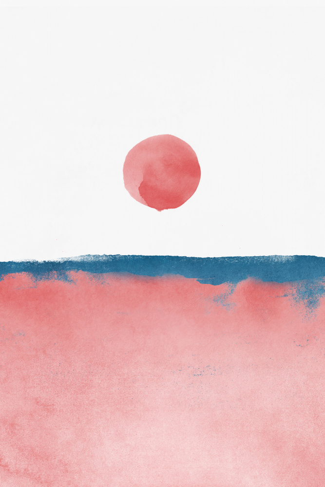 Minimal Landscape Pink and Navy Blue 02 von amini54