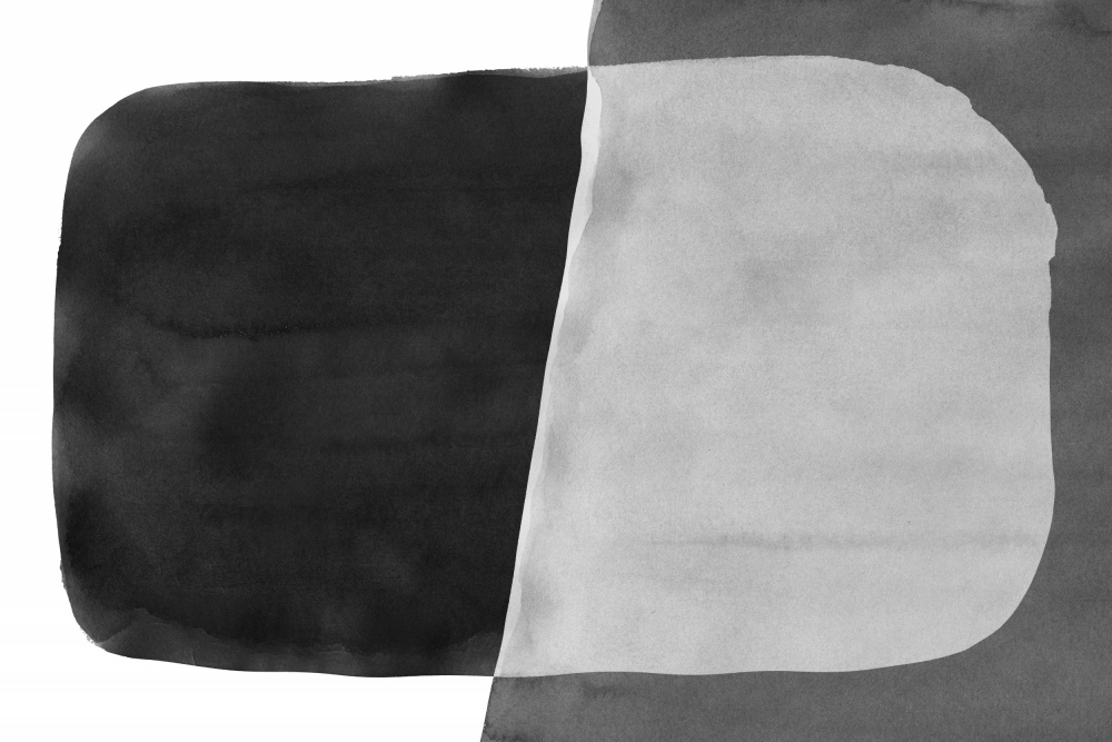 Minimal Black and White Abstract 06 Brushstroke von amini54