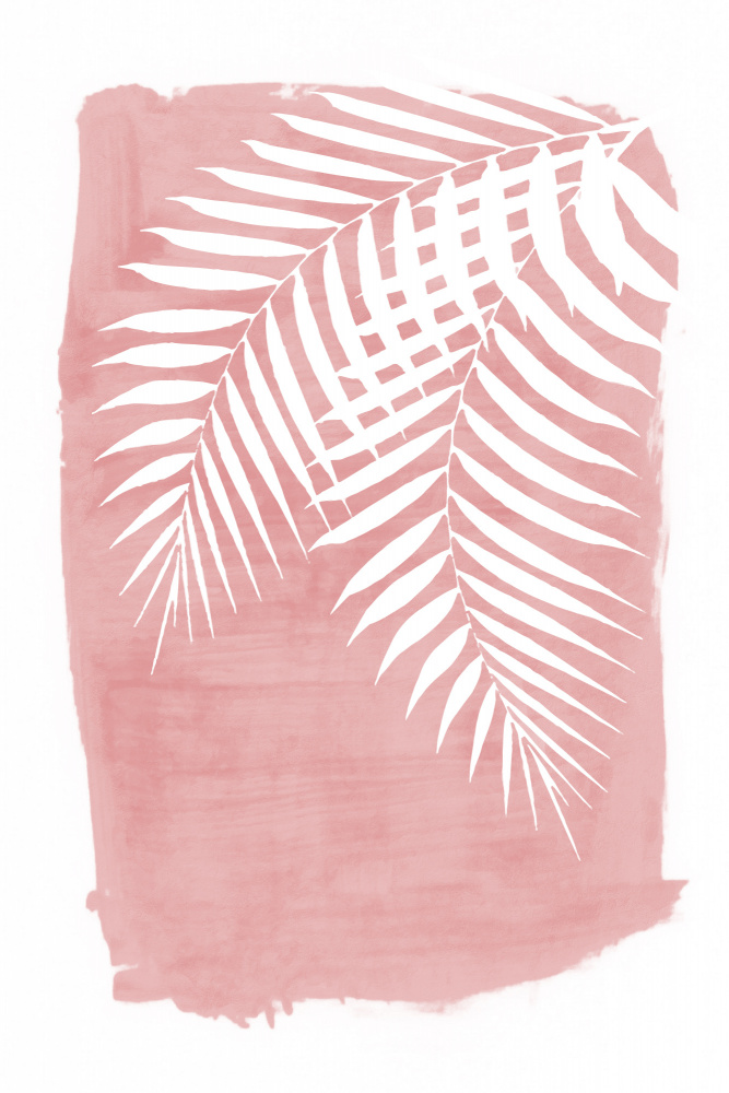 Pink Palm Leaves Foliage Silhouette von amini54