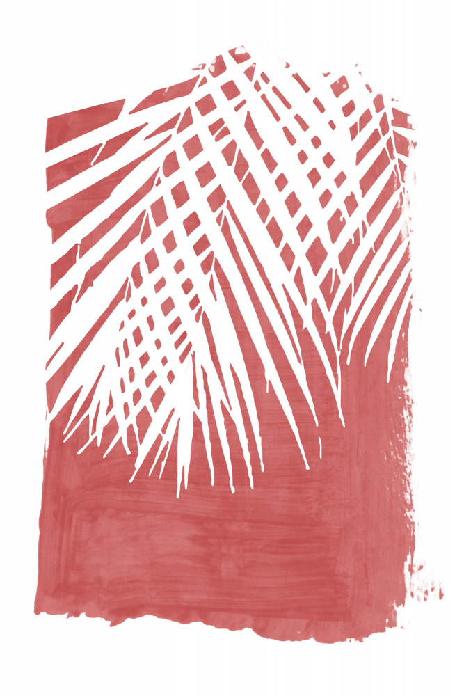 Red Palm Leaves Silhouette von amini54