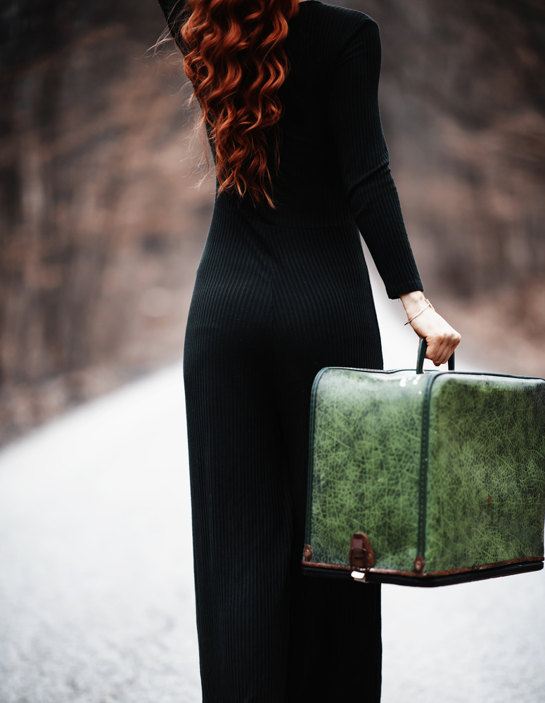 woman with a suitcase von Amir Bajrich