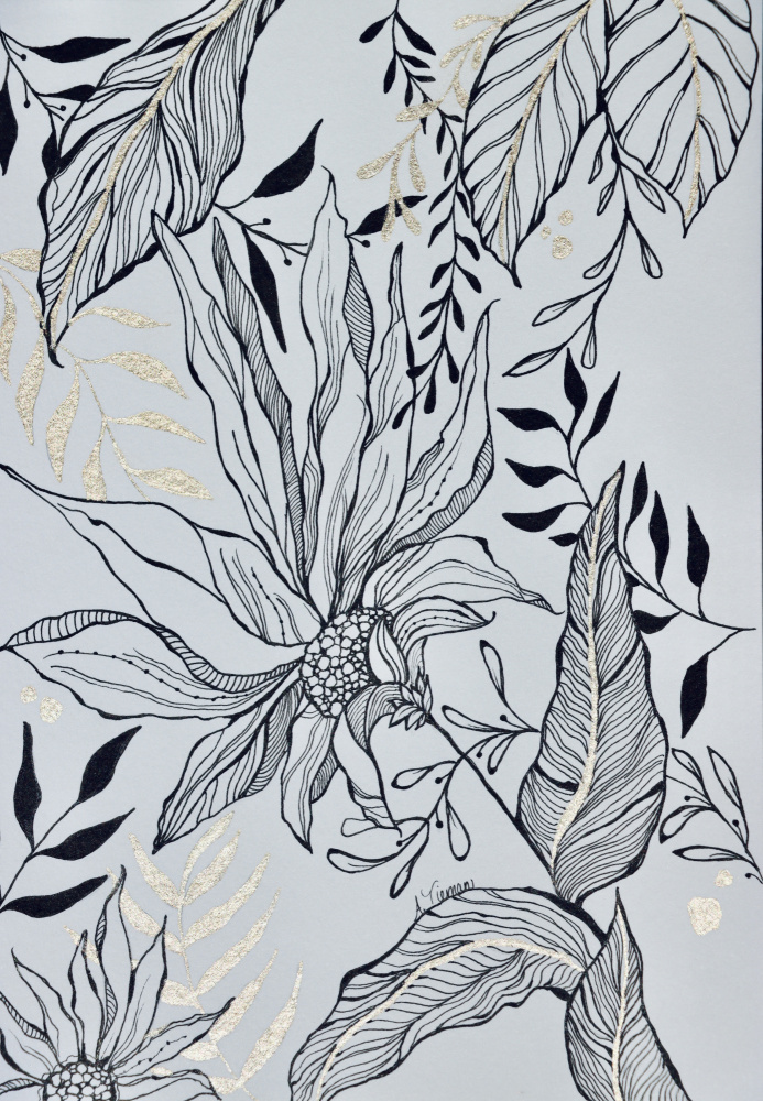 Black and Gold Botanical von Amy Tieman