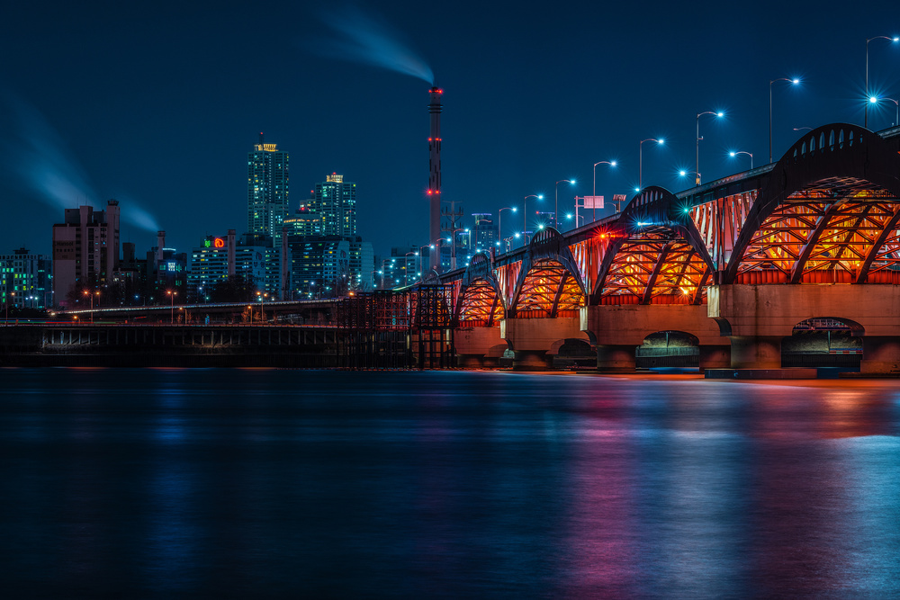 Night view of Seoul Han River von AN POTO