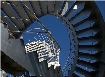 Stair with blue sky