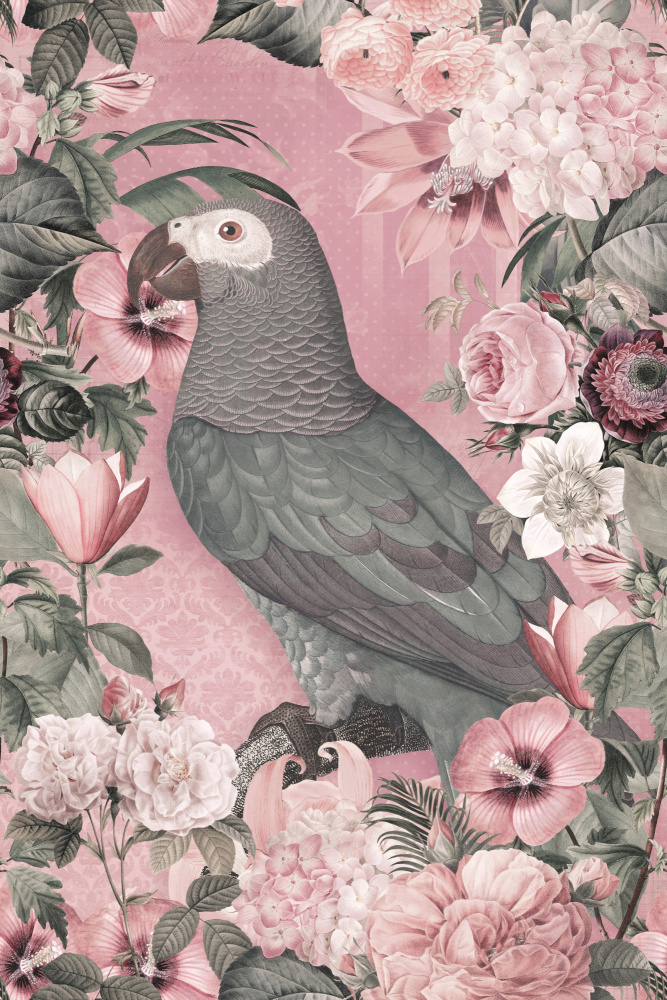 The Parrots Paradise Garden Pastel Pink von Andrea Haase