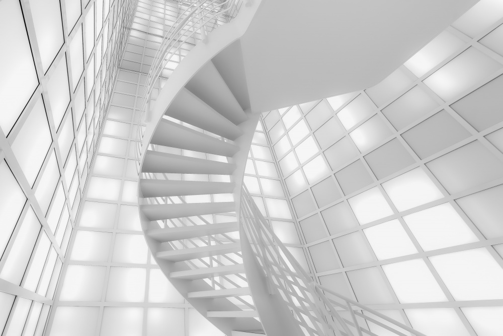 Stairs in White von Andreas Bauer