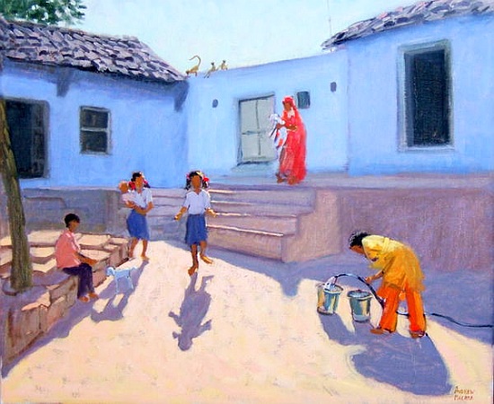 Filling Water Buckets, Rajasthan, India von Andrew  Macara