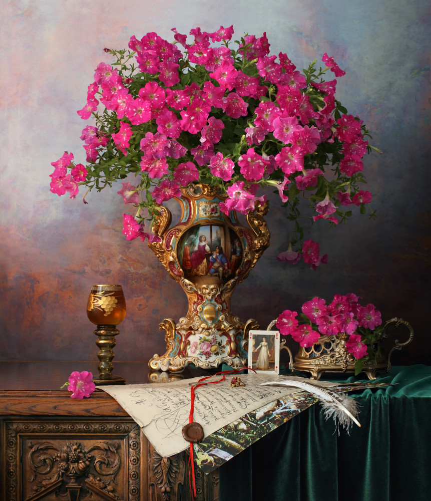 Still life with flowers in a French vase von Andrey Morozov